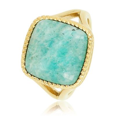 Zegelring goud met Amazoniet edelsteen - My Bendel