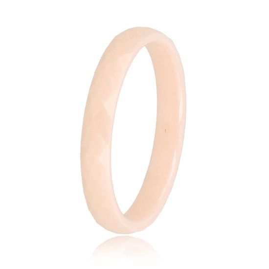 Keramieken ring facet geslepen peach 3mm - My Bendel, Size: Maat 16