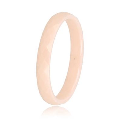 Keramieken ring facet geslepen peach 3mm - My Bendel
