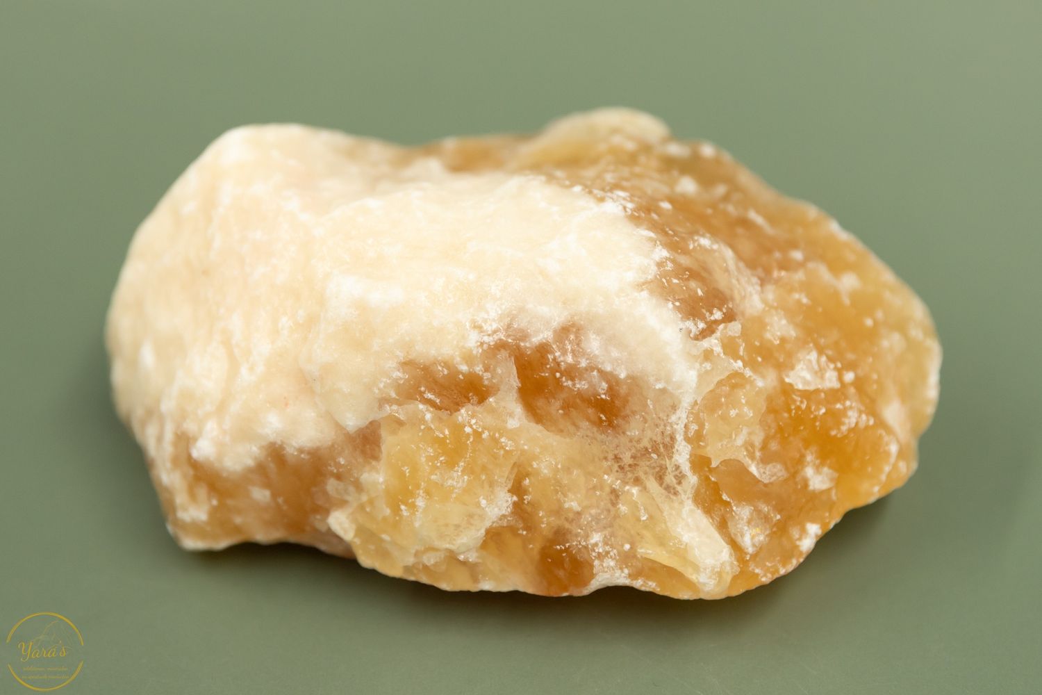 Gele/oranje calciet ruw - 397 gram