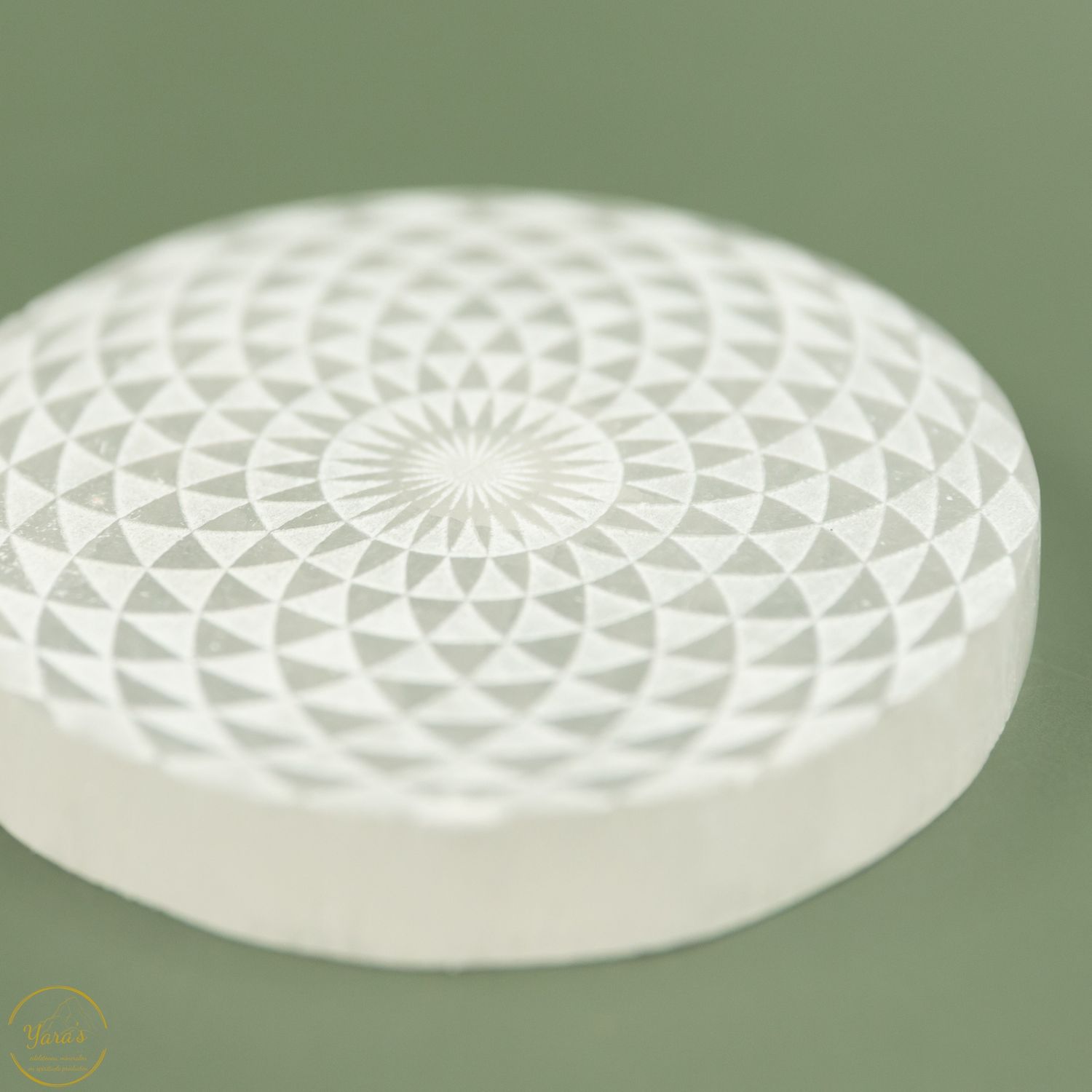 Seleniet schijf bloem 3D 8cm