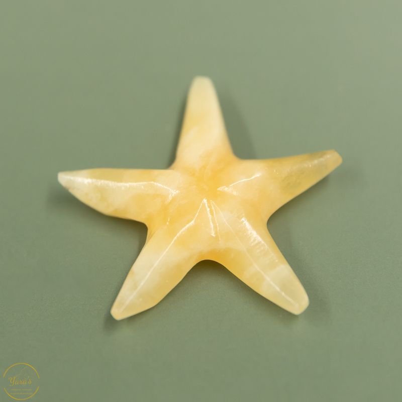 Gele/oranje Calciet zeester - 14 gram