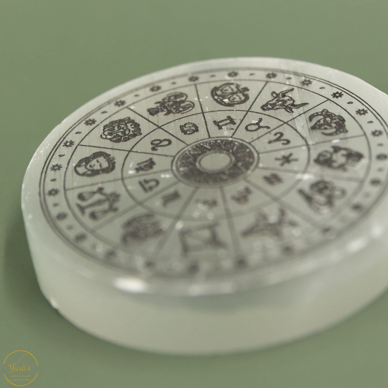 Seleniet schijf zodiac - 8.5cm