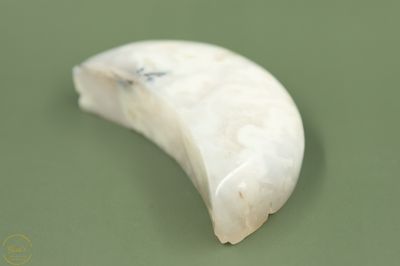 Witte pluim agaat maan- 166gr