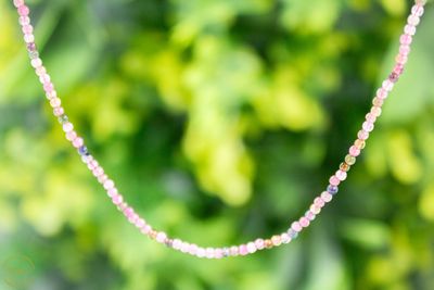 Toermalijn ketting kleine ronde kraal 45 cm zilver - Afghanitan