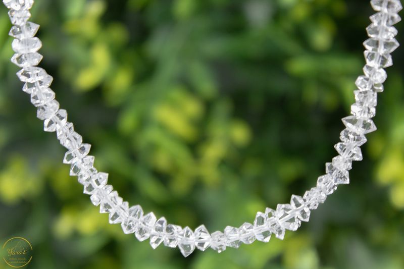 Herkimer diamant ketting 45 cm zilver