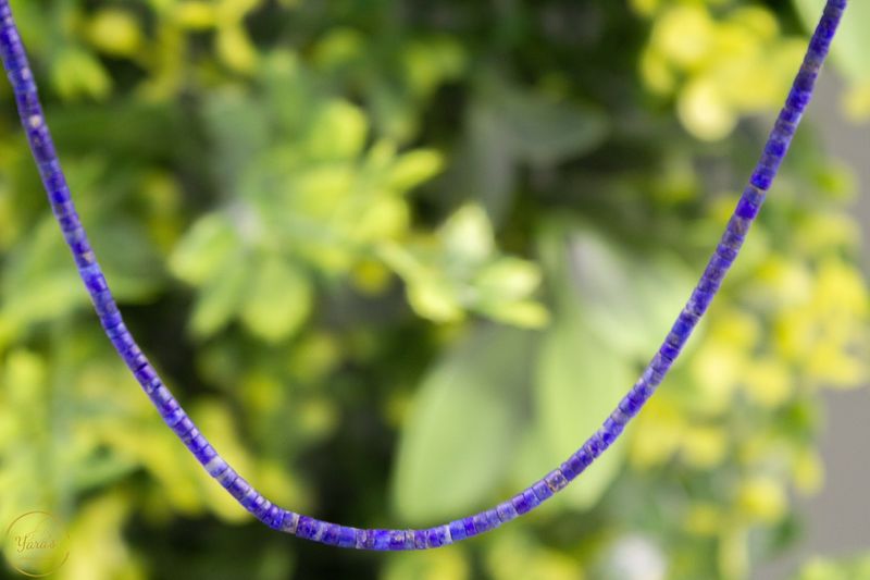 Lapis Lazuli kleine kraal 45 cm zilver - Afghanistan