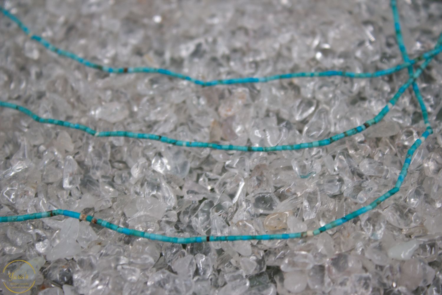 Turkoois ketting kleine kraal 45cm zilver - Afghanistan.
