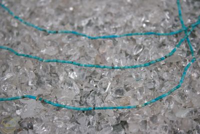 Turkoois ketting kleine kraal 45cm zilver - Afghanistan.