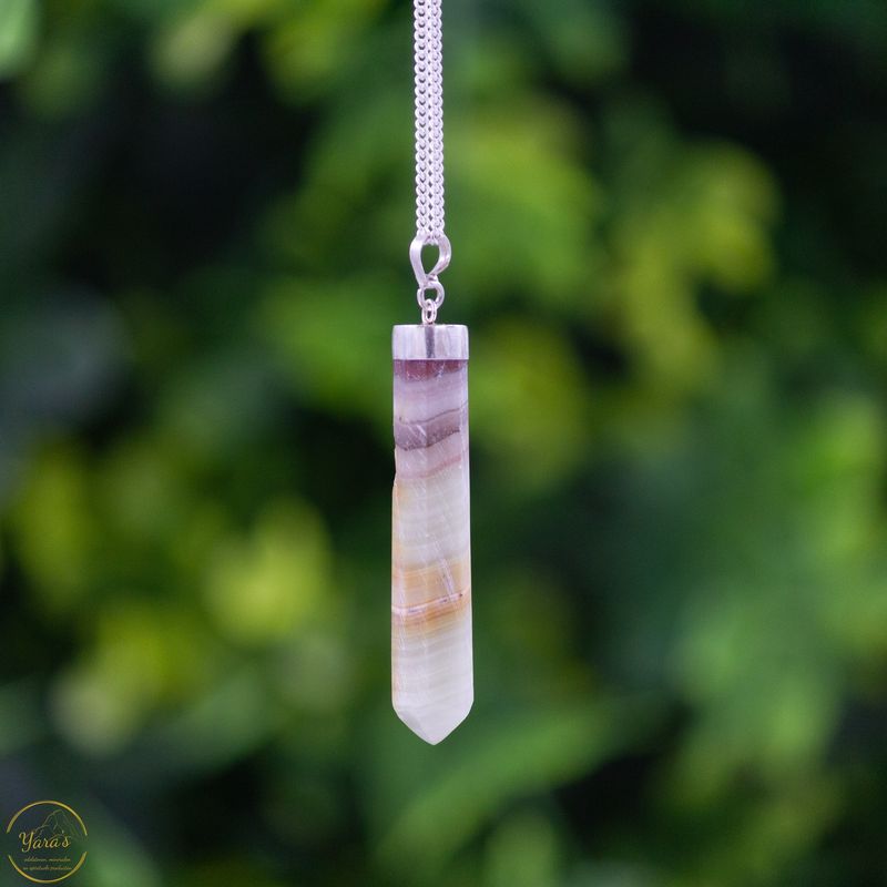 Gestreepte Onyx hanger zilver - 5.08 gram