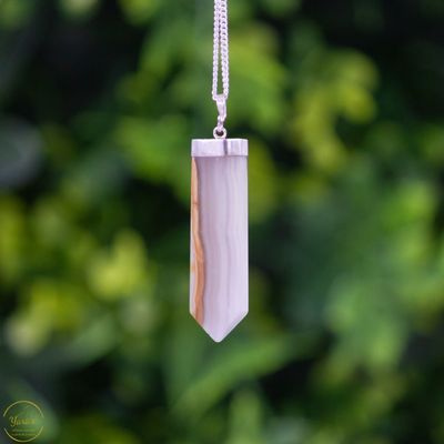 Gestreepte Onyx hanger zilver - 9.34 gram