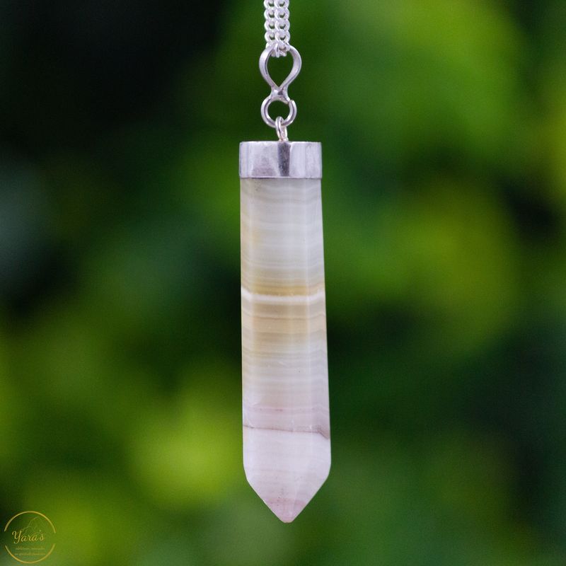 Gestreepte Onyx hanger zilver - 6.88 gram