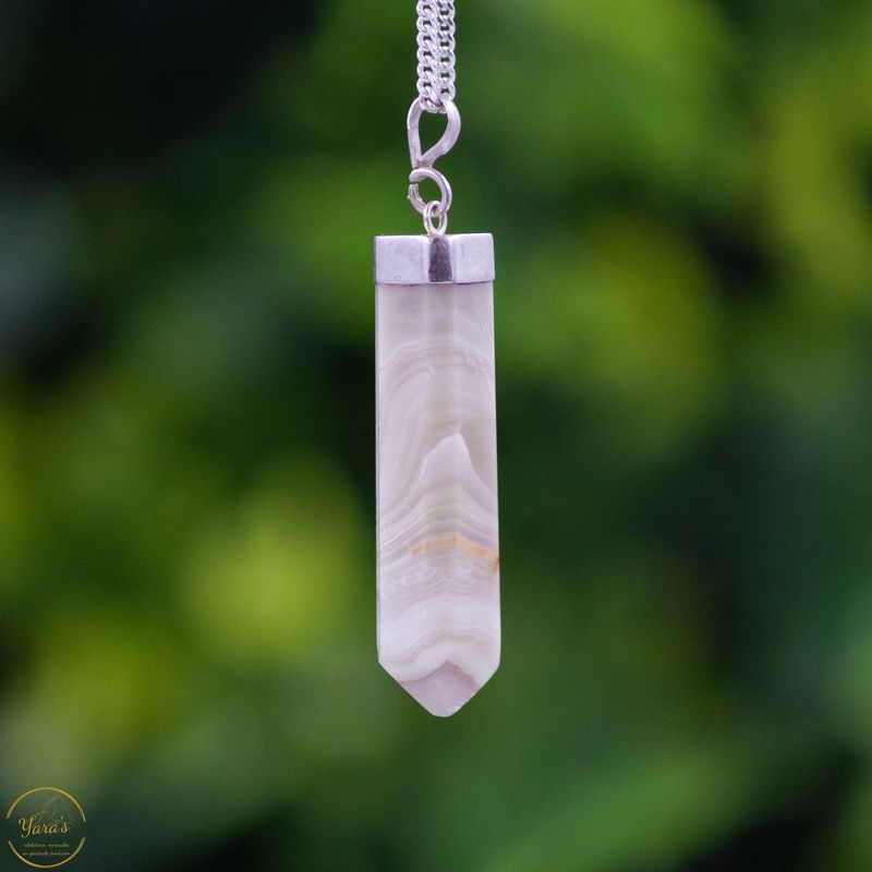 Gestreepte Onyx hanger zilver - 5.26 gram