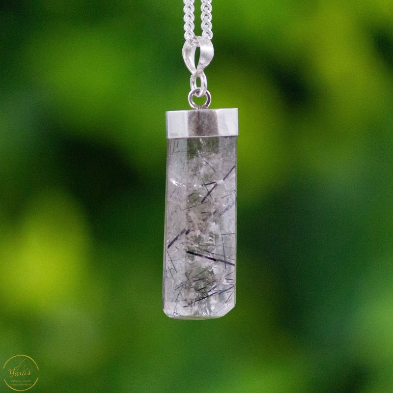 Toermalijnkwarts hanger zilver - 4.35 gram