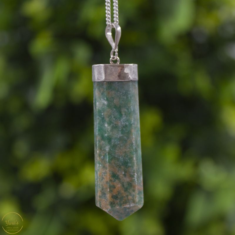 Aventurijn hanger zilver - 4.5 cm