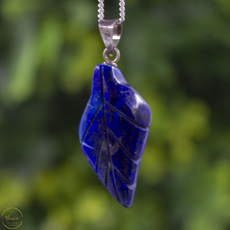Lapis Lazuli blaadje klein verzilverd - 5.76 gram