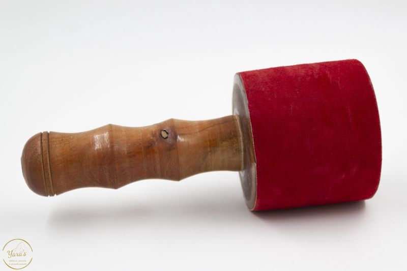 Klankschaal klopper hout/leer 100mm