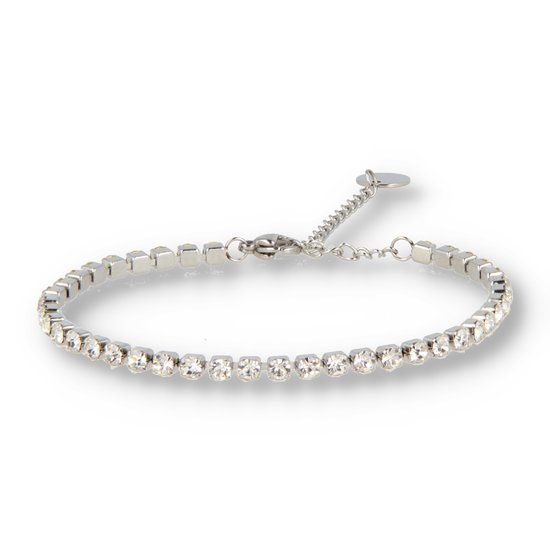 Tennisarmband zilver met wit zirkonia - My Bendel