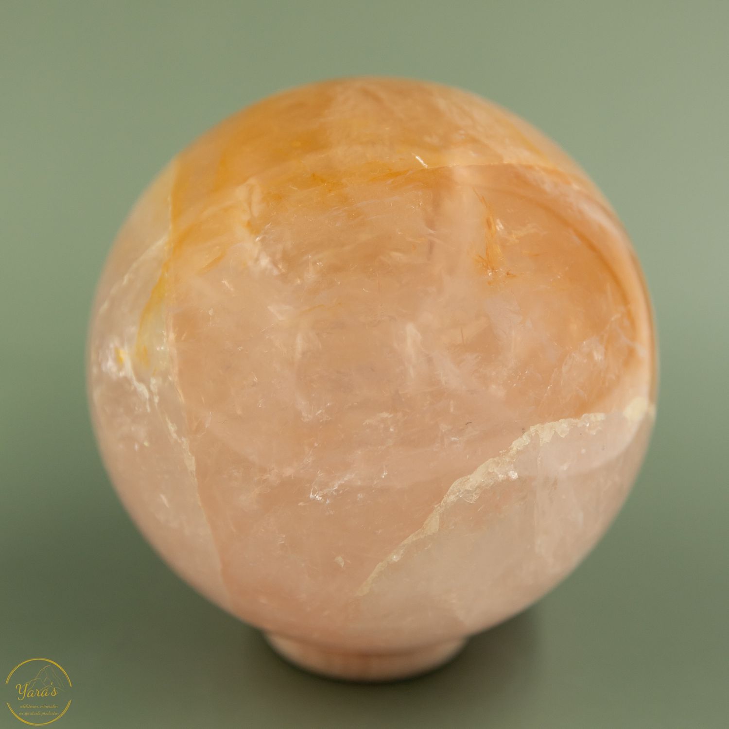 Golden healer met rozenkwarts bol 11cm