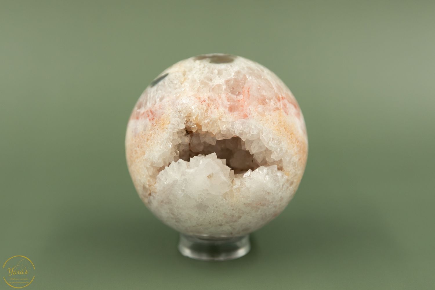 Roze Amethist bol 8cm.