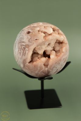 Roze Amethist bol met standaard - 11cm