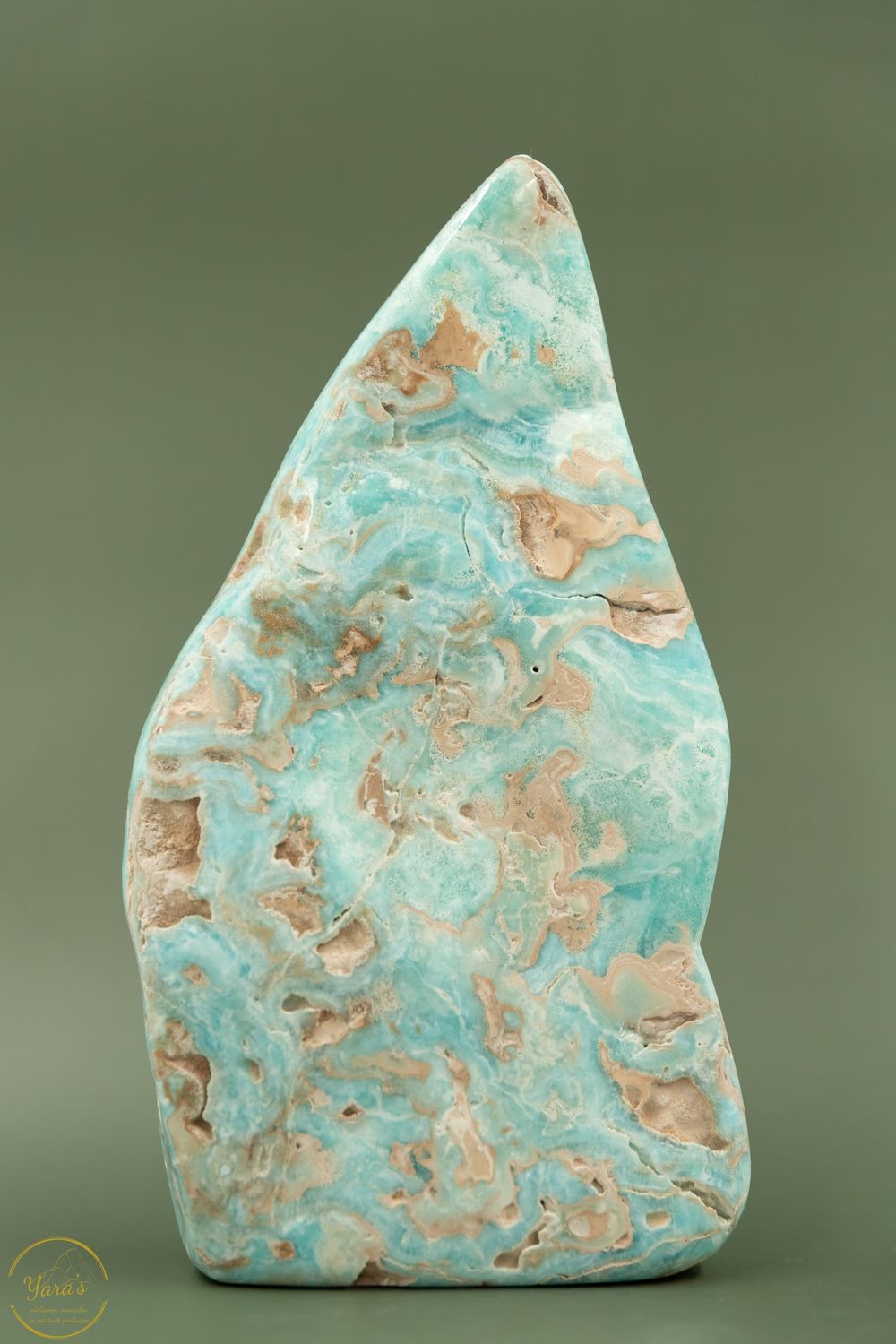 Carribean blue calciet sculptuur gepolijst - 1.74 kg