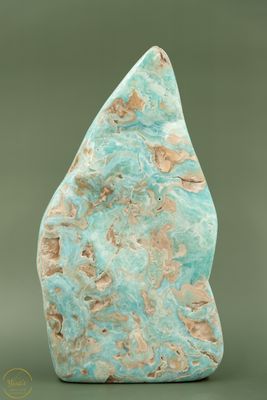 Carribean blue calciet sculptuur gepolijst - 1.74 kg