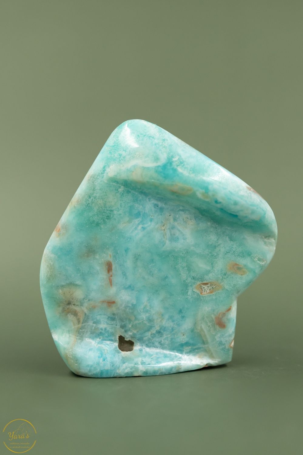 Carribean blue calciet sculptuur gepolijst  - 256 gram