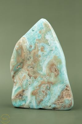Carribean blue calciet sculptuur gepolijst - 624 gram