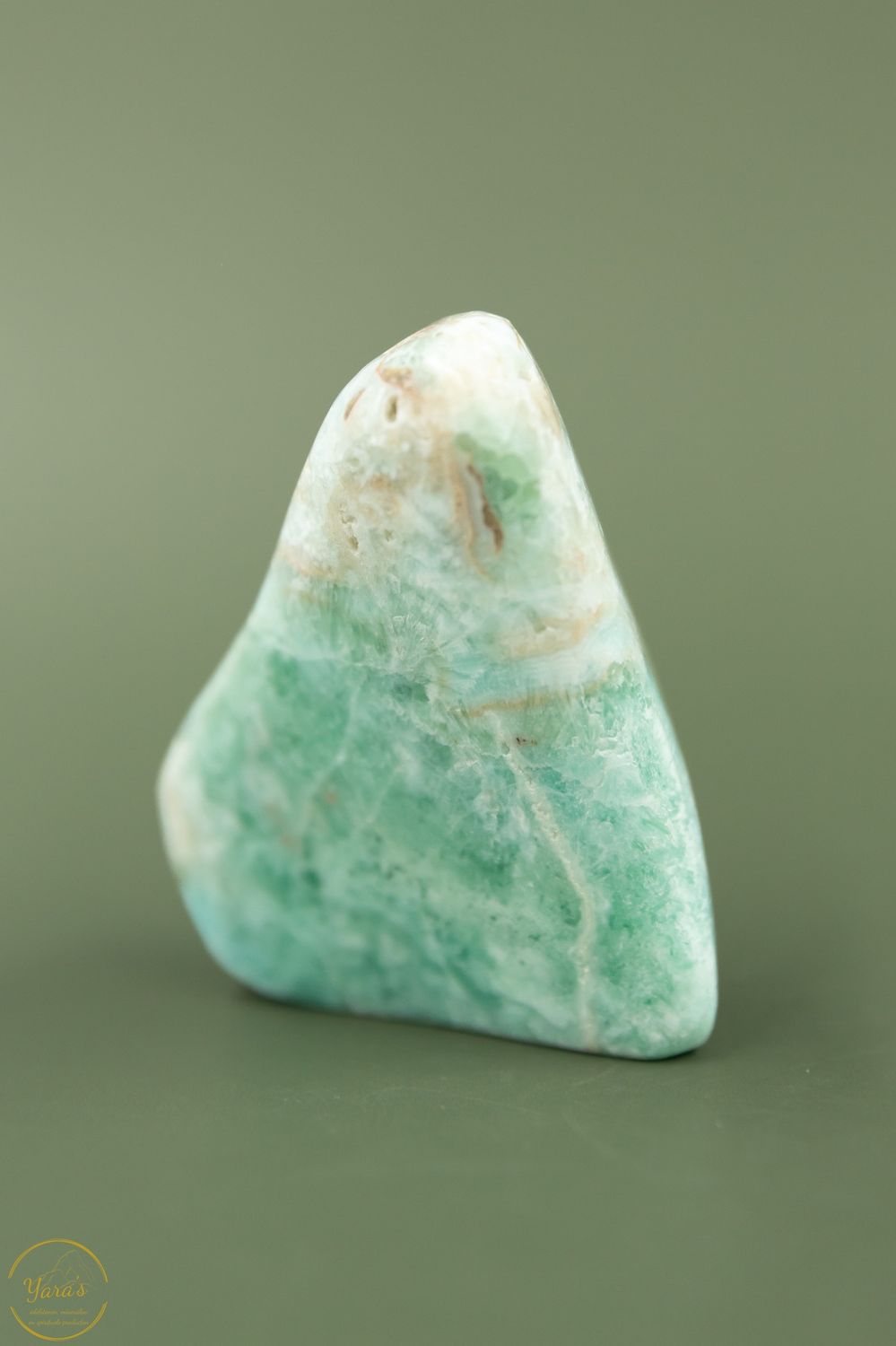 Carribean blue calciet sculptuur gepolijst - 123 gram