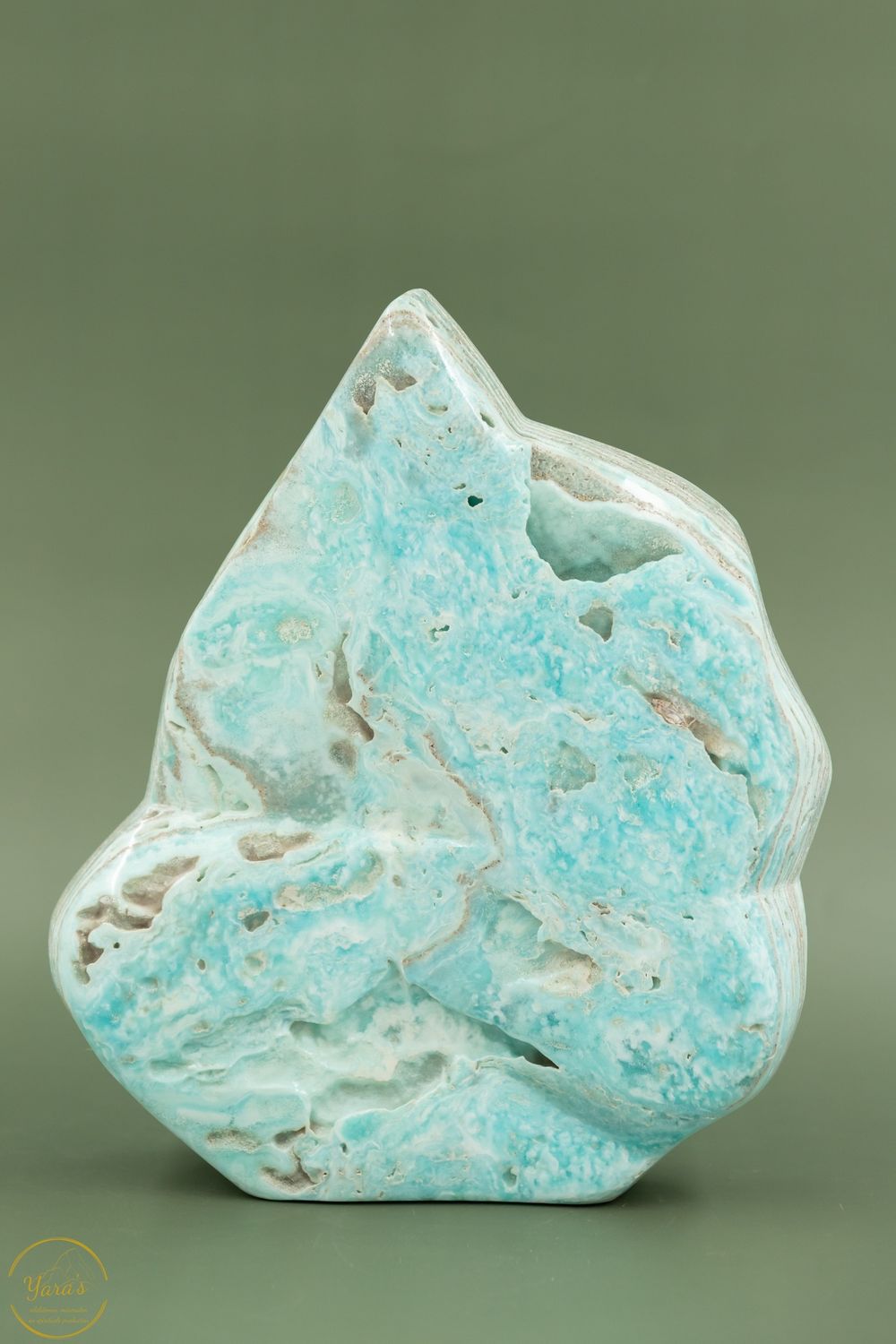 Carribean blue calciet  sculptuur gepolijst - 4.095 kg