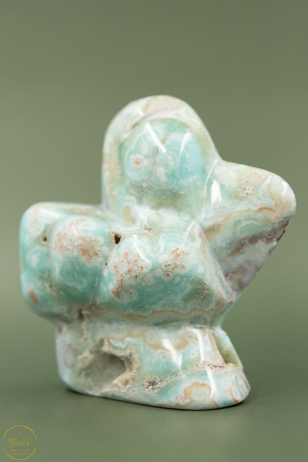 Carribean blue calciet sculptuur  gepolijst - 548 gram