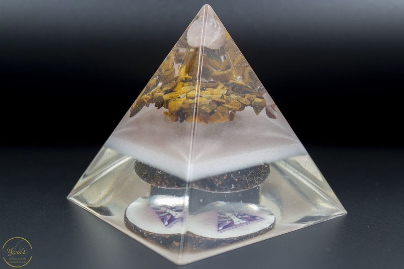 Piramide klein - Tijgeroog &amp; Rozenkwarts