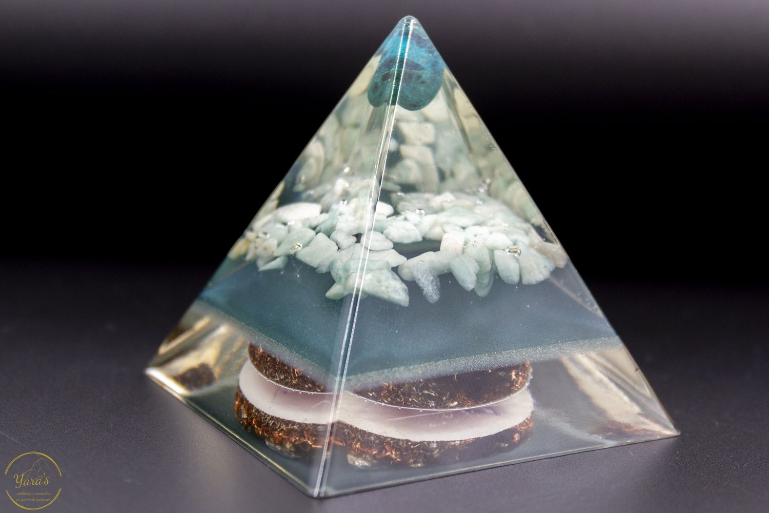 Piramide klein - Blauwe Apatiet en Amazoniet