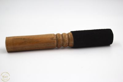 Klankschaal klopper hout/leer zwart middel