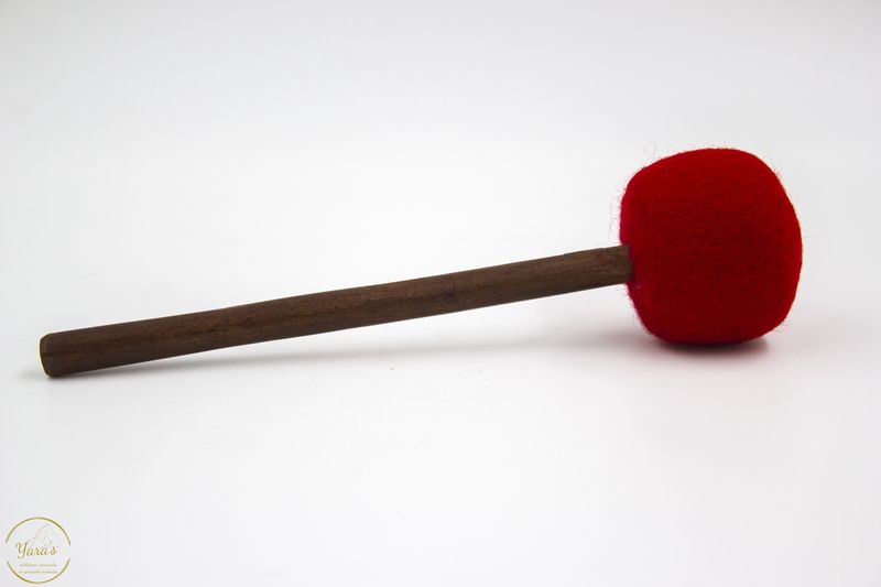 Klopper rubber met vilt - rood 20 cm