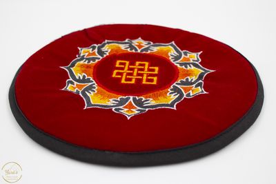 Kussen klankschaal geborduurd mandala 21cm