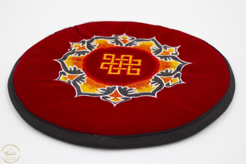 Kussen klankschaal geborduurd mandala 21cm
