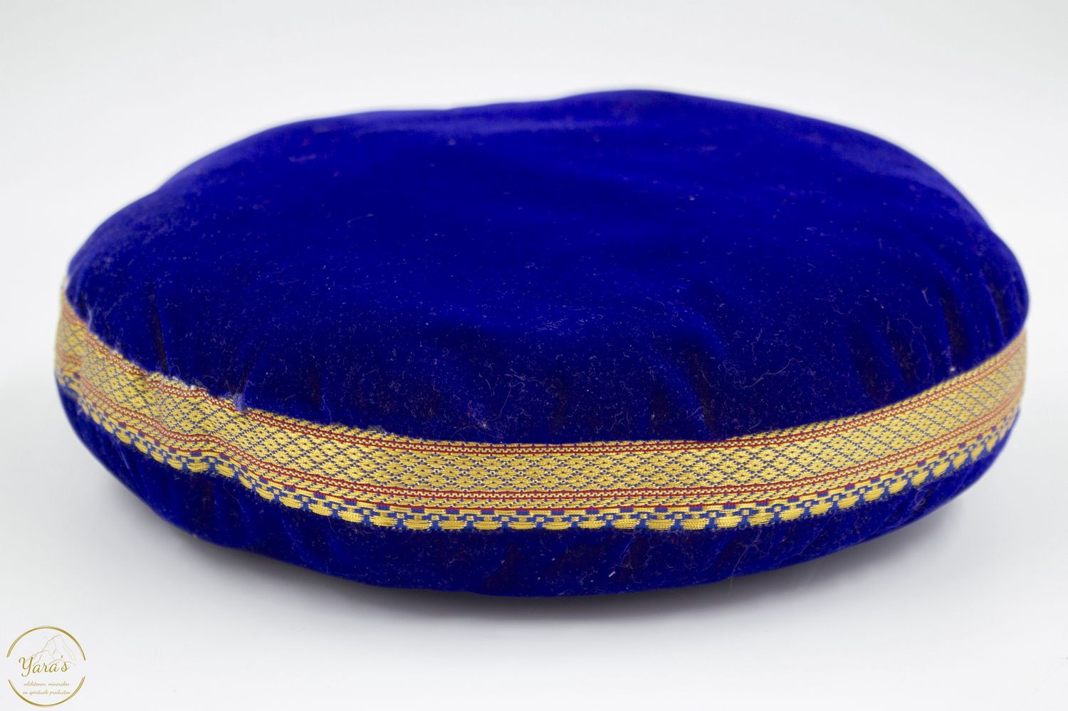 Kussen Blauw Fluweel klankschaal 25cm XXL