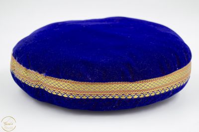Kussen Blauw Fluweel klankschaal 25cm XXL