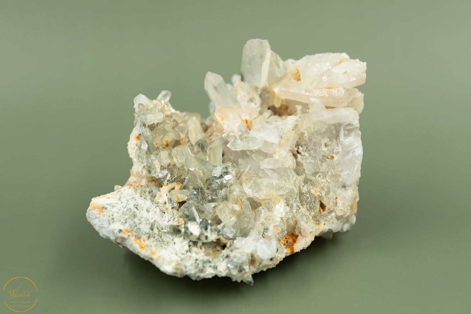 Bergrkistal en Chlooriet ruw - 990 gram
