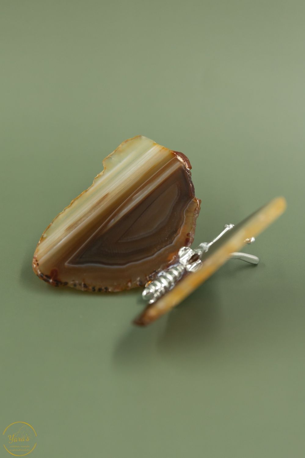 Agaat vlinder zilver - 77 gr