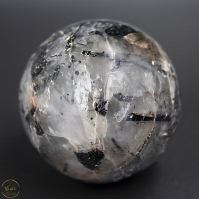 Toermalijn kwarts bol - 5cm.