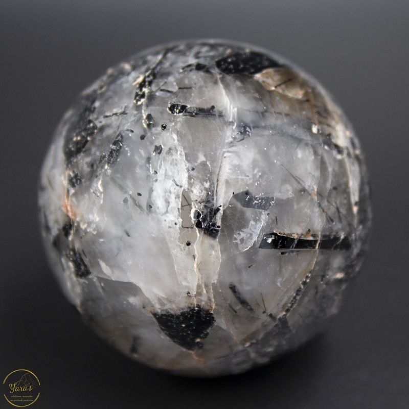 Toermalijn kwarts bol - 5cm.