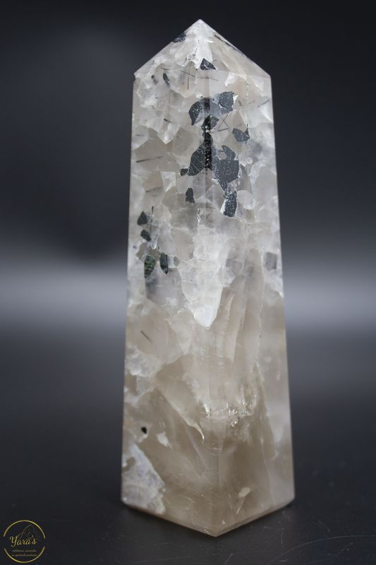 Toermalijn kwarts obelisk - 152 gram