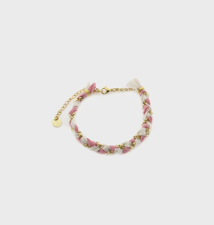 Armband braid - oud roze