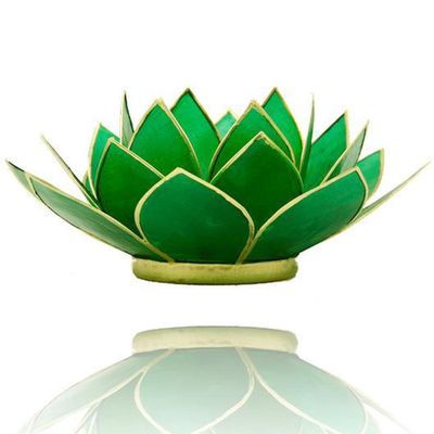 Lotus Sfeerlicht Groen 4e Chakra Goudrand