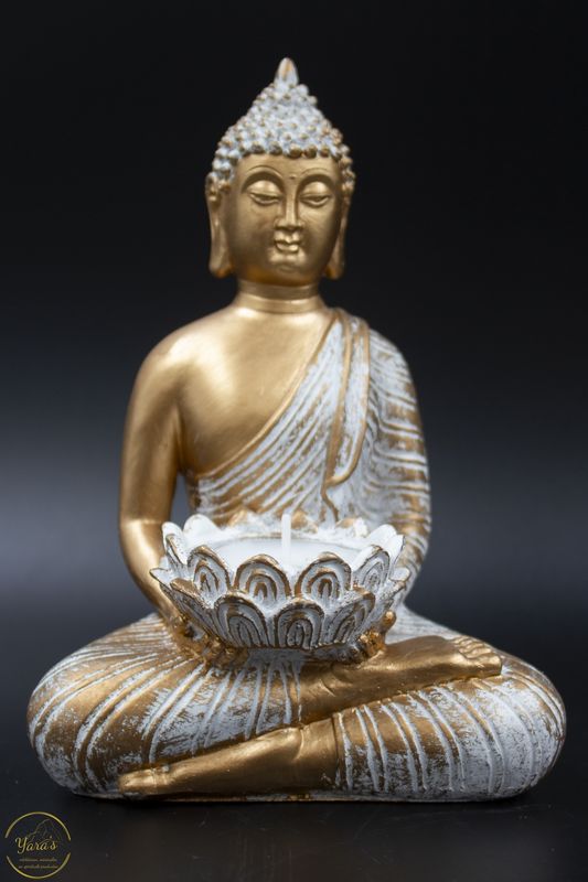 Boeddha met lotus theelichthouder