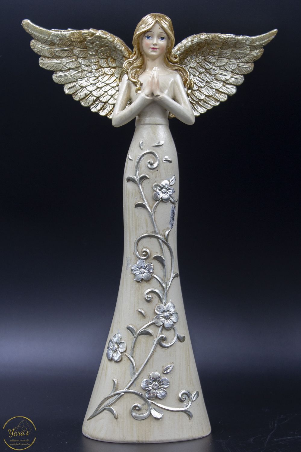 Engel goud met bloemen