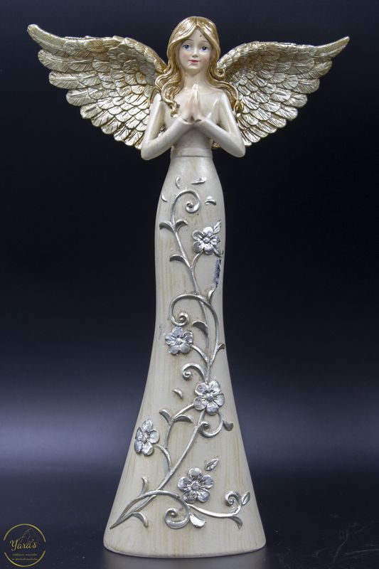 Engel goud met bloemen